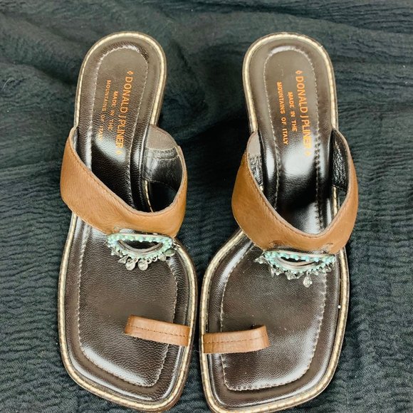 Donald J. Pliner Vintage 90s / Y2K Square Toe Block Heels  I Size 8.5 - Picture 3 of 8